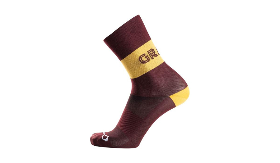 MEIAS NALINI NEW GRAVEL BORDEAUX/YELLOW (L/XL)
